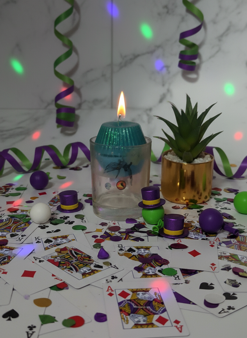 MARVEL HERO Glass with a blue candle