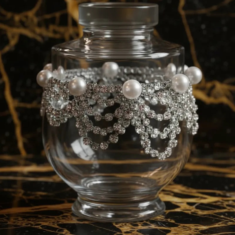 S2 - Lux Decorative glass with pearls and crystals