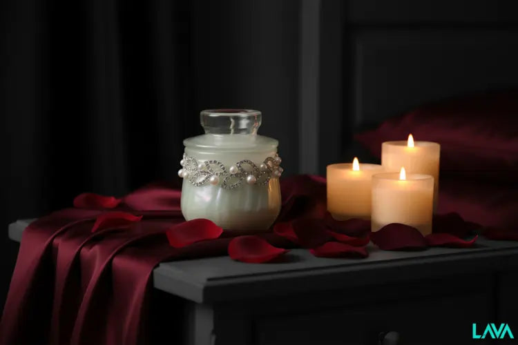 LAVA PEDESTAL with our other votive and tower style decorative candles showcasing this exquisite jar
