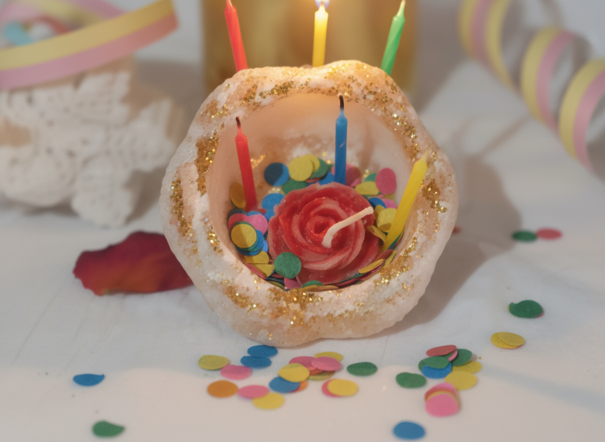 Decorative item with a rose design on a white background
