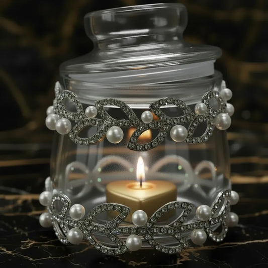 S1- Lux pearl cubic jar with double layer band
