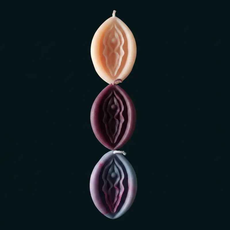  Three layered V-SPOT candle showing colour variations 