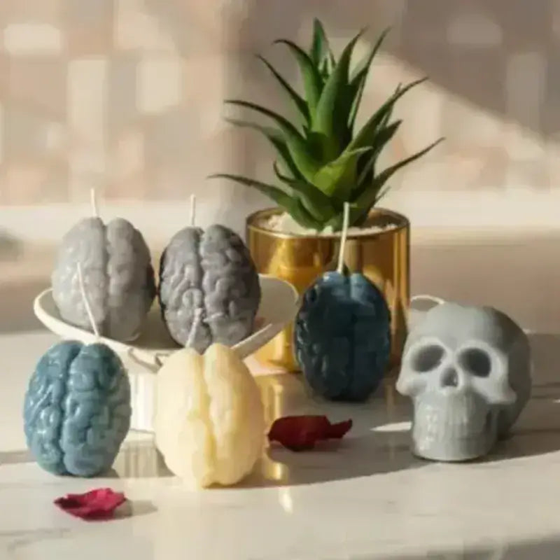 Brain-shaped candle extreme close-up — LAVA MULTI COLOUR OPTIONS, hand poured at our luxury wellness boutique