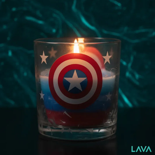captain-america-candle ON-dark-surface