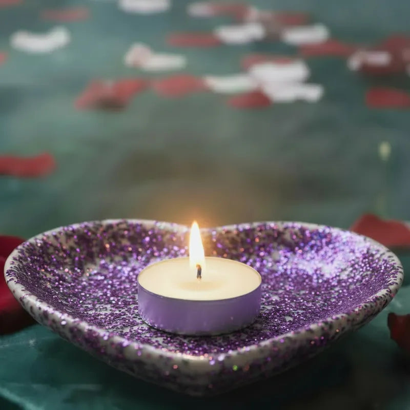 purple heart shape holder