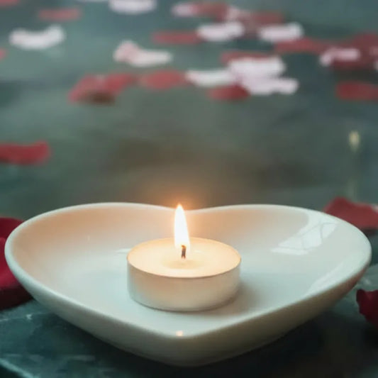 white heart shape holder