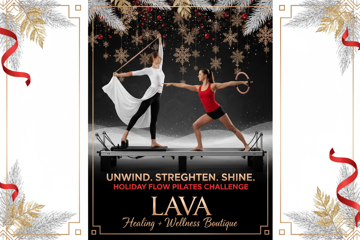 LAVA Christmas Pilates Banner - Striking Monochrome
