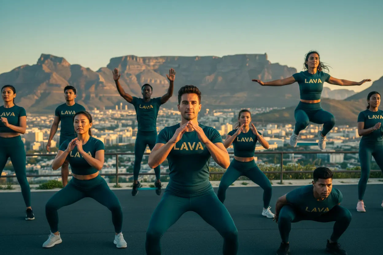 LAVA fitness squad performing exercises