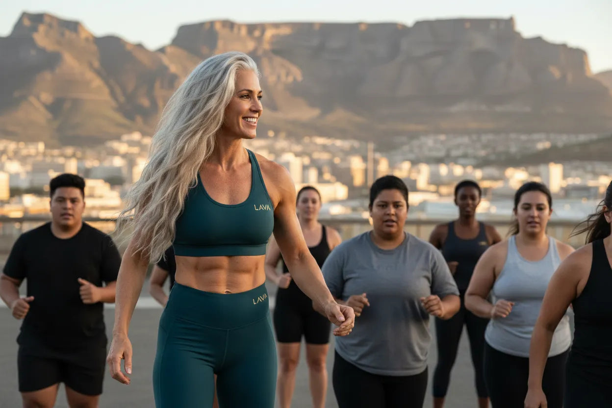 Group of people exercising outdoors