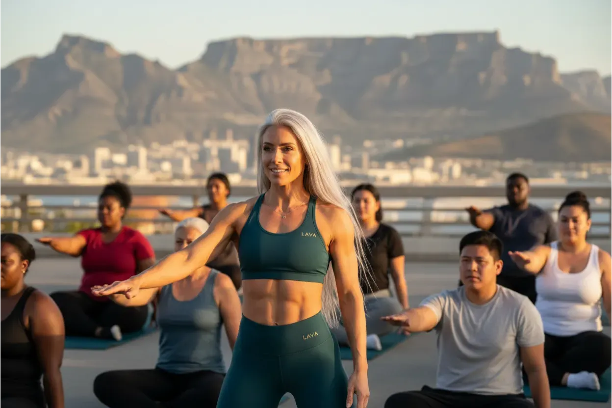 Group yoga session