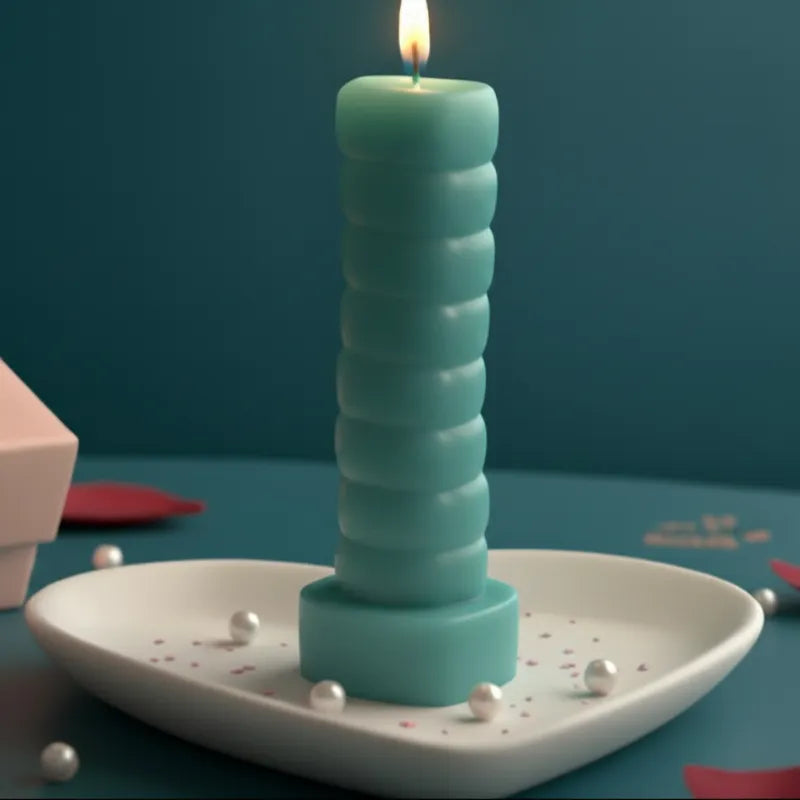 teal color candle