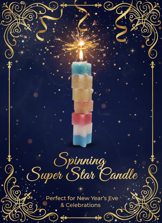 lit spinning star candle multipurpose use